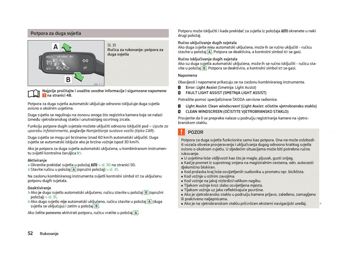 Skoda Octavia III 3 vlasnicko uputstvo / page 54