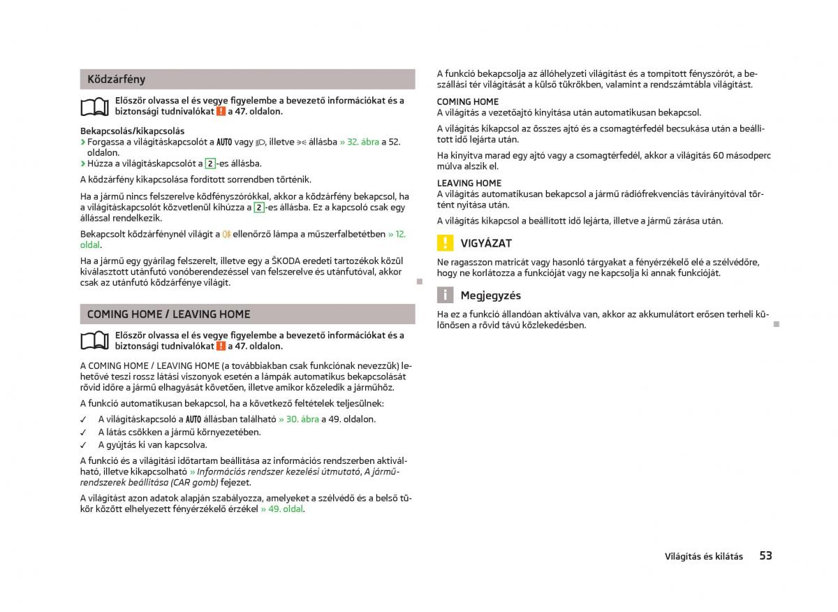 Skoda Octavia III 3 Kezelesi utmutato / page 55