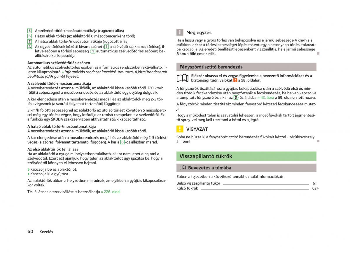 Skoda Octavia III 3 Kezelesi utmutato / page 62