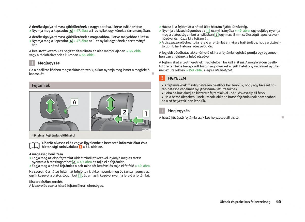 Skoda Octavia III 3 Kezelesi utmutato / page 67