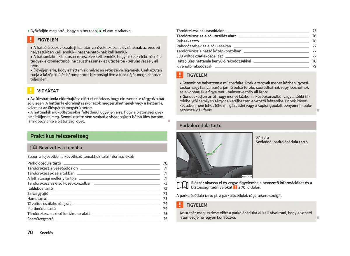 Skoda Octavia III 3 Kezelesi utmutato / page 72