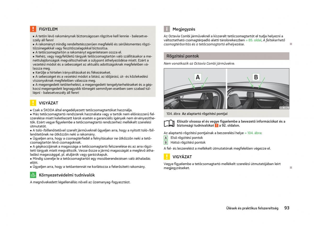 Skoda Octavia III 3 Kezelesi utmutato / page 95