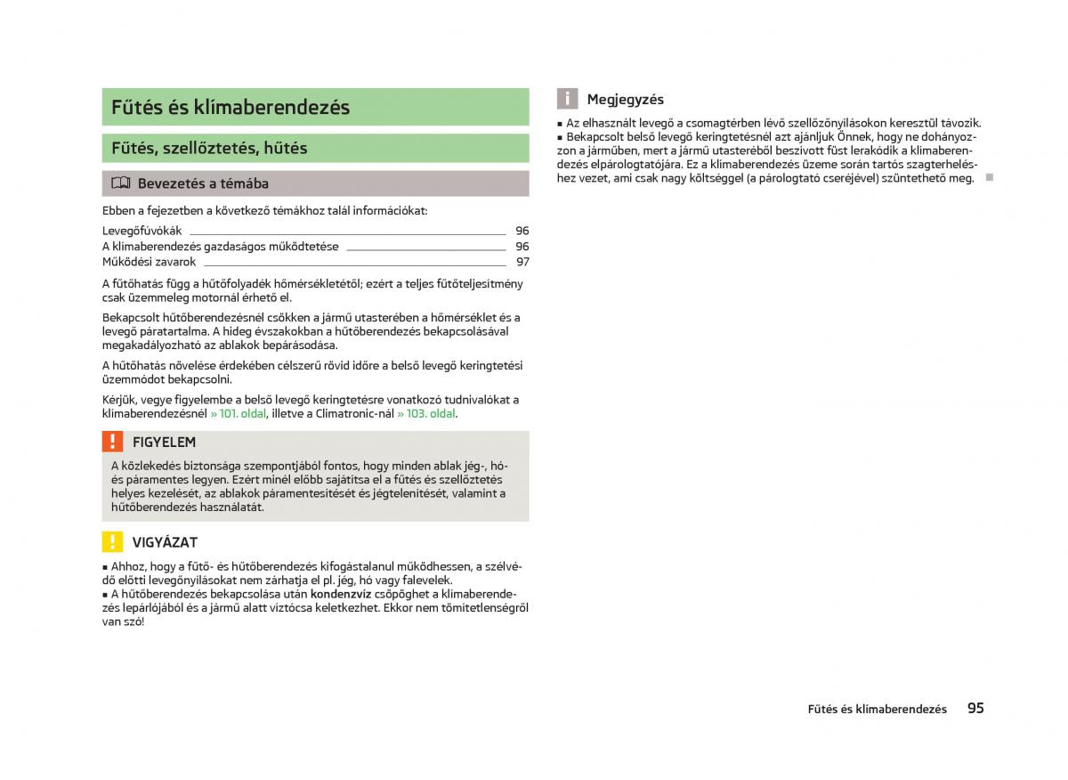 Skoda Octavia III 3 Kezelesi utmutato / page 97