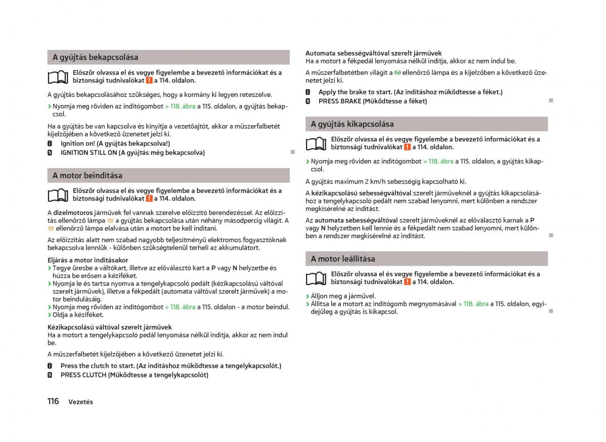 Skoda Octavia III 3 Kezelesi utmutato / page 118