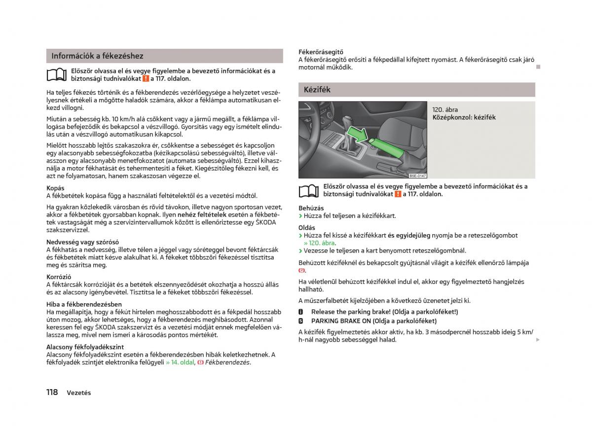 Skoda Octavia III 3 Kezelesi utmutato / page 120