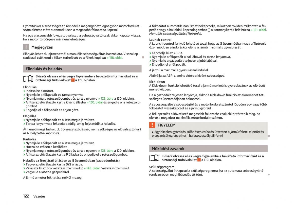 Skoda Octavia III 3 Kezelesi utmutato / page 124
