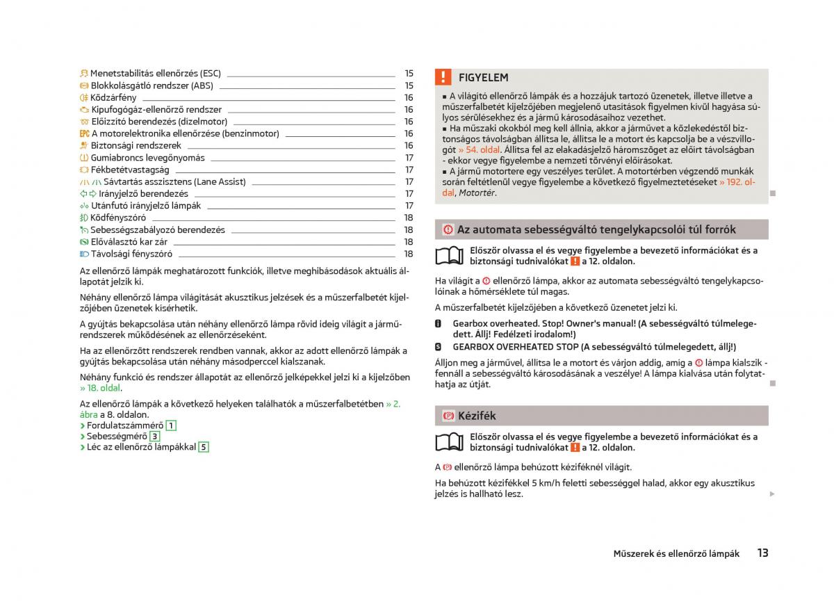 Skoda Octavia III 3 Kezelesi utmutato / page 15