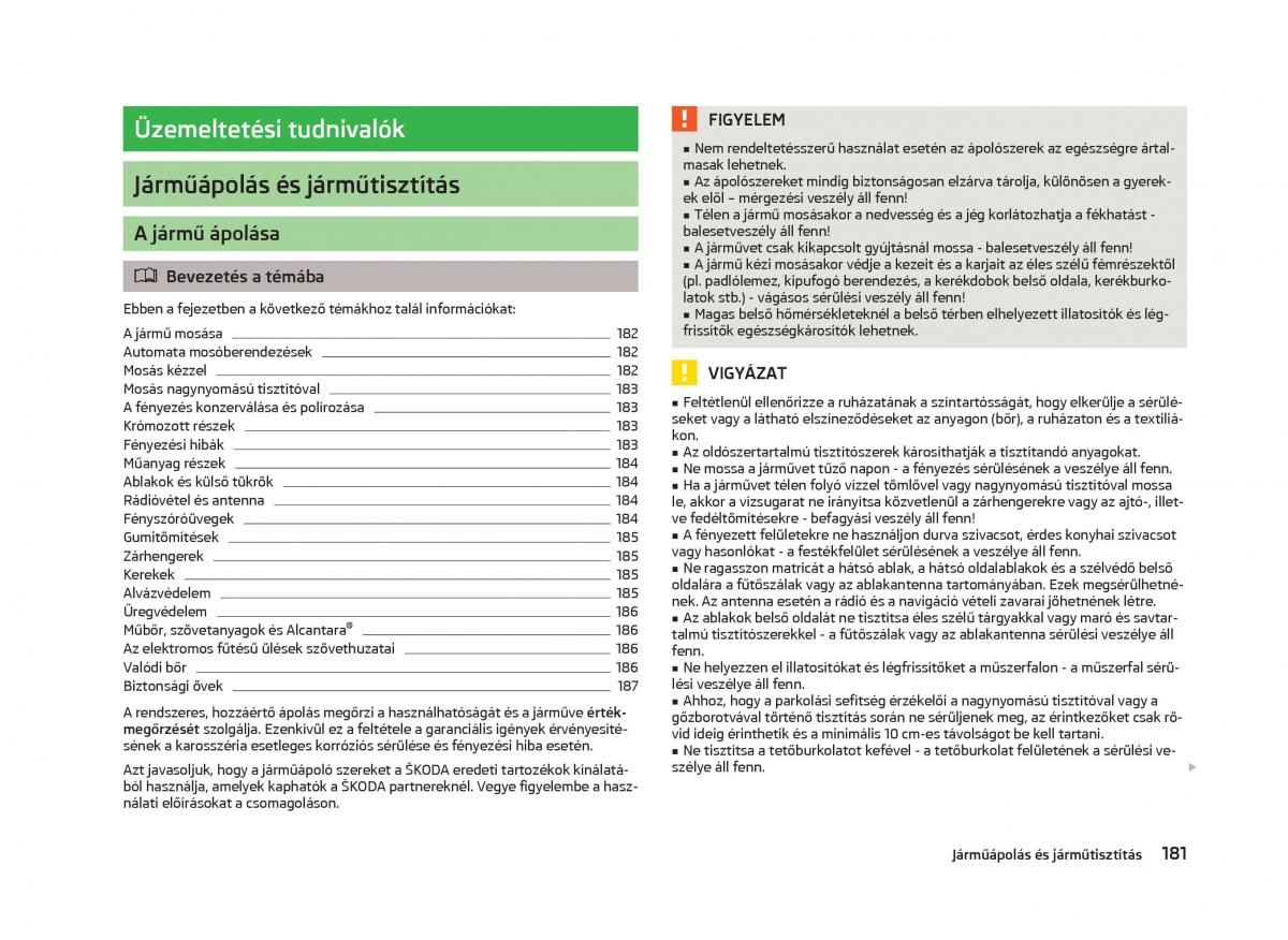 Skoda Octavia III 3 Kezelesi utmutato / page 183