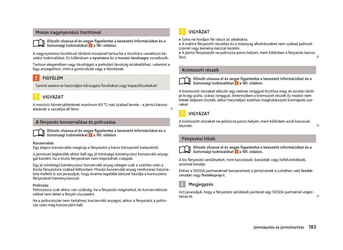Skoda Octavia III 3 Kezelesi utmutato / page 185