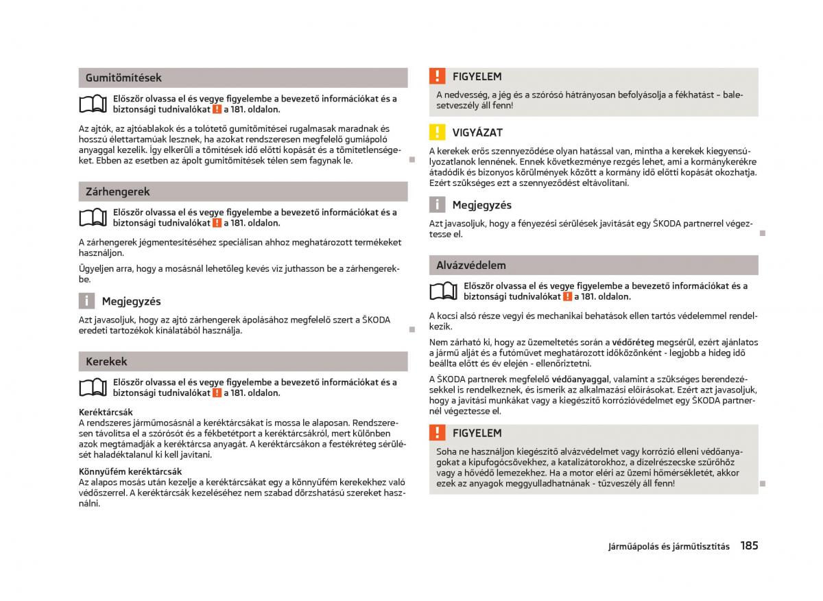 Skoda Octavia III 3 Kezelesi utmutato / page 187