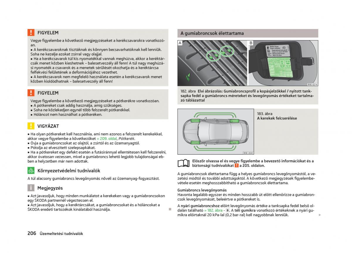 Skoda Octavia III 3 Kezelesi utmutato / page 208