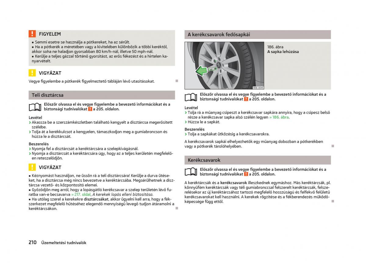 Skoda Octavia III 3 Kezelesi utmutato / page 212