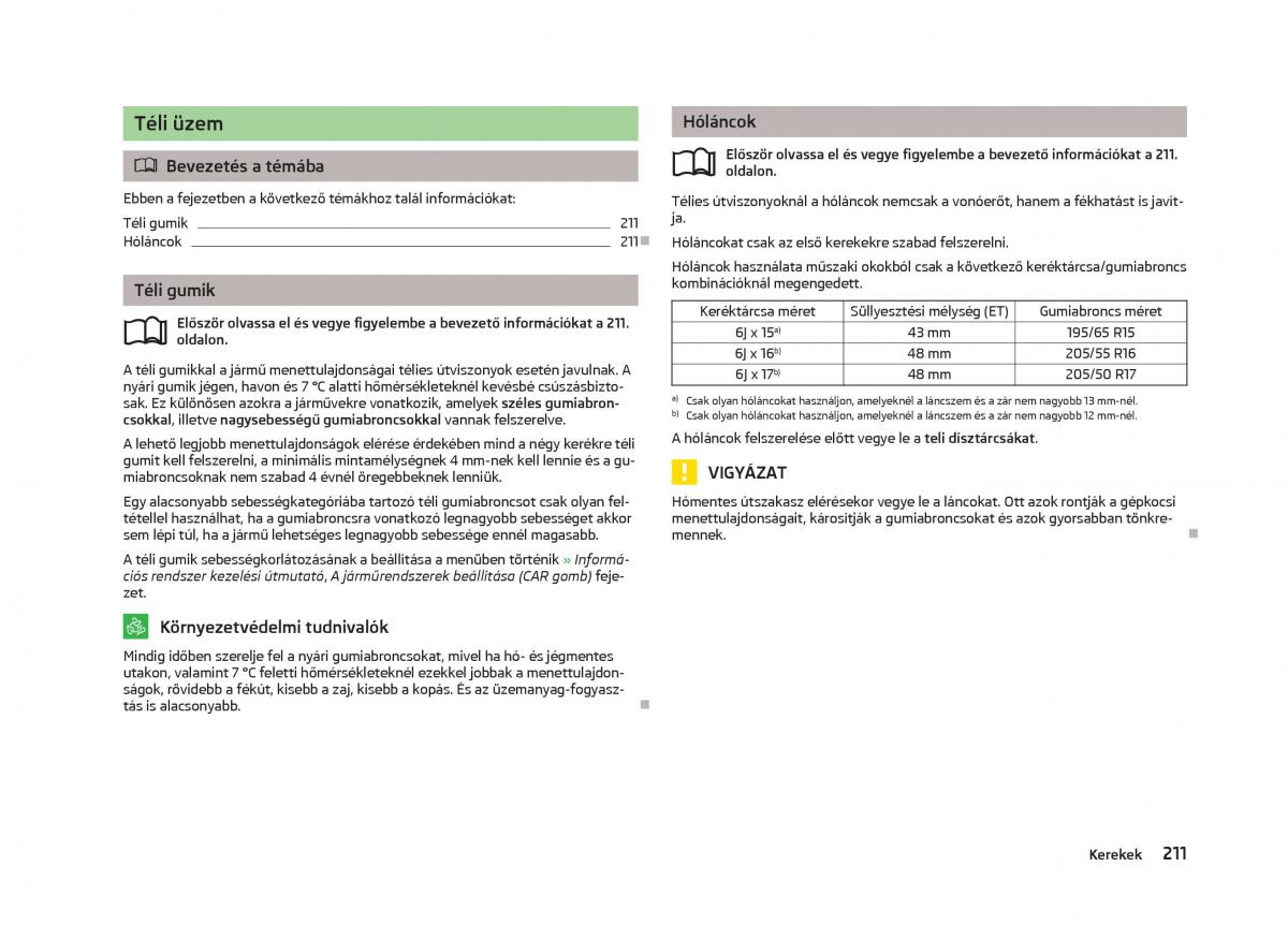 Skoda Octavia III 3 Kezelesi utmutato / page 213