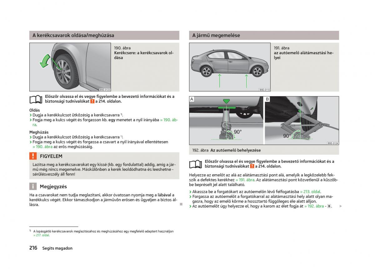 Skoda Octavia III 3 Kezelesi utmutato / page 218