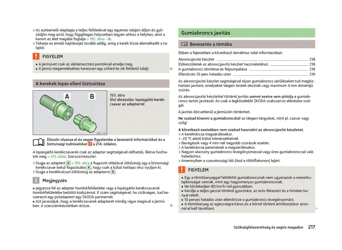 Skoda Octavia III 3 Kezelesi utmutato / page 219