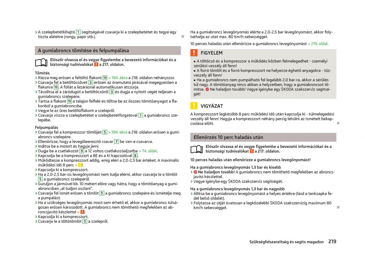 Skoda Octavia III 3 Kezelesi utmutato / page 221