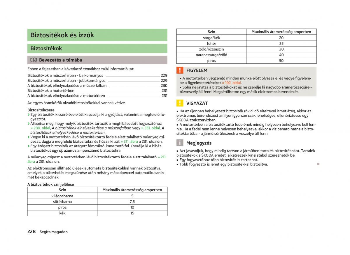 Skoda Octavia III 3 Kezelesi utmutato / page 230