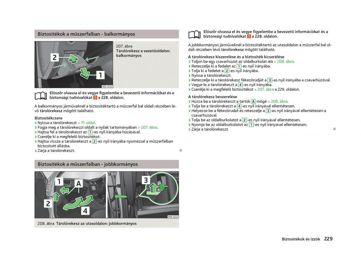 Skoda Octavia III 3 Kezelesi utmutato / page 231