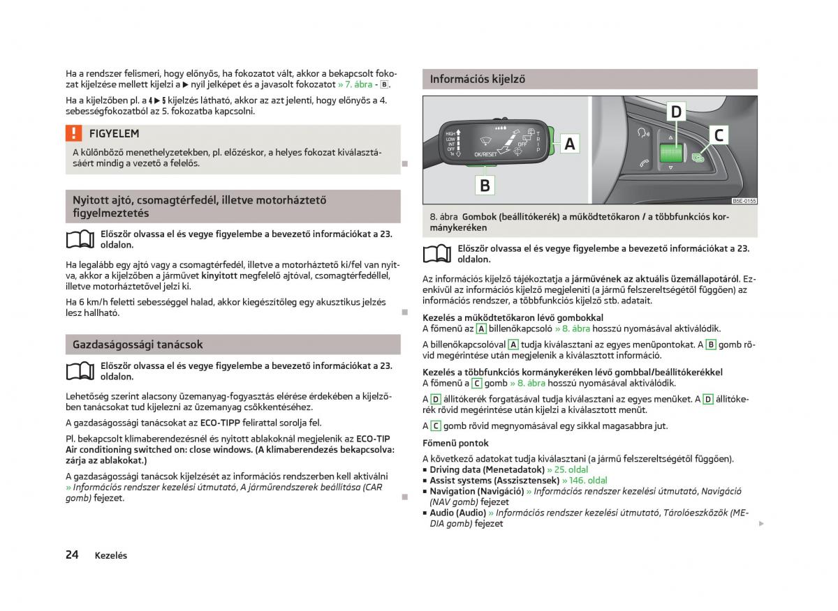 Skoda Octavia III 3 Kezelesi utmutato / page 26