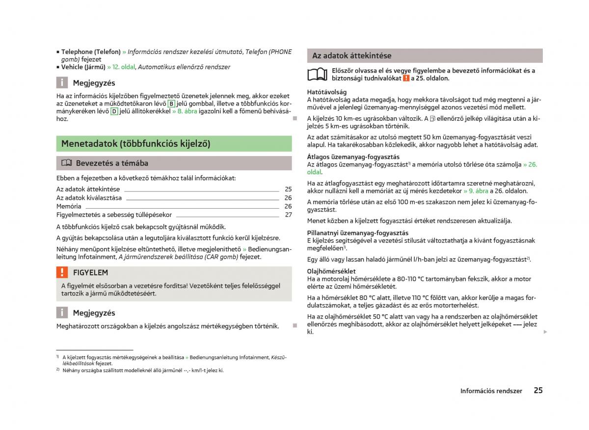 Skoda Octavia III 3 Kezelesi utmutato / page 27