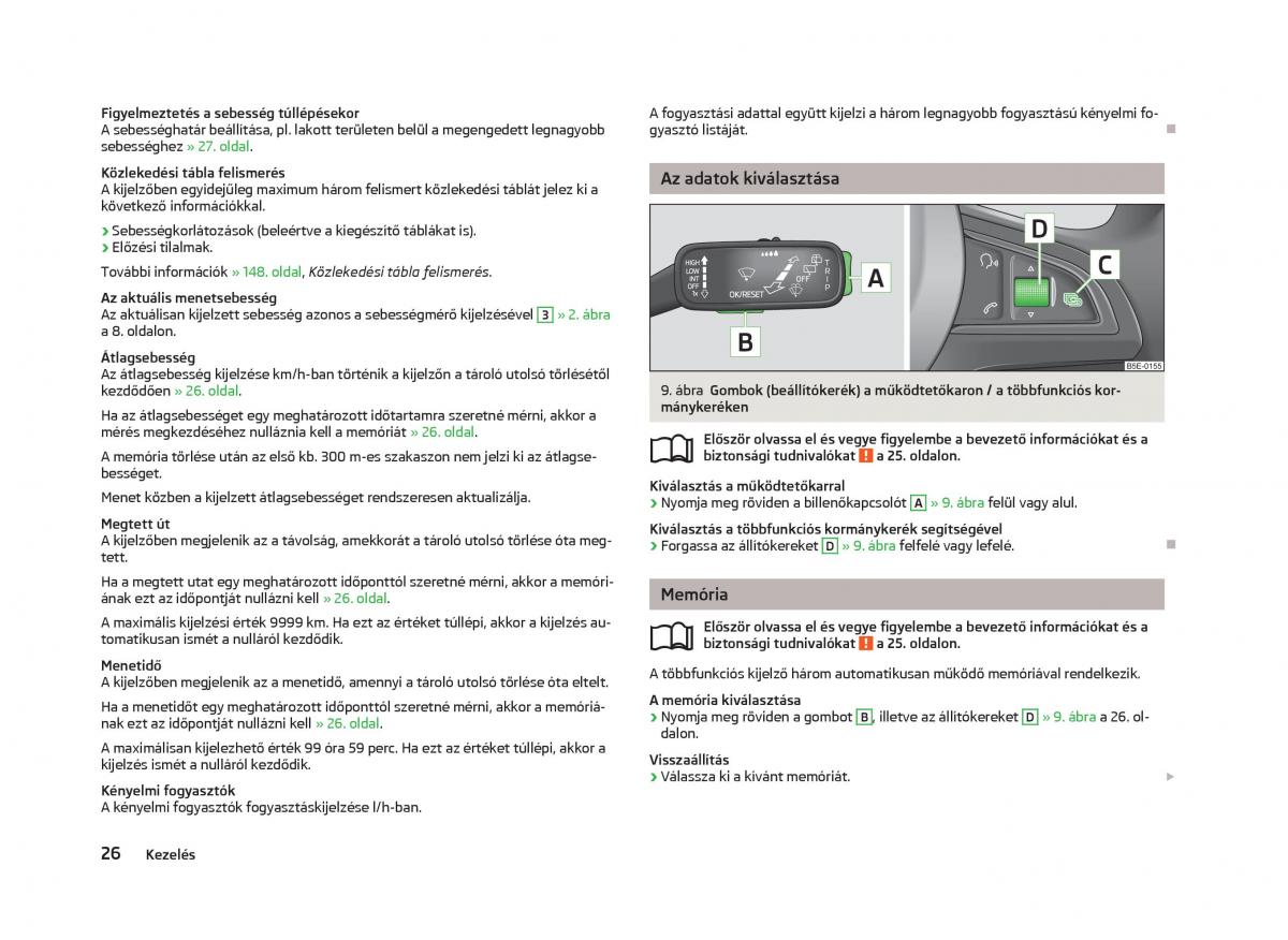 Skoda Octavia III 3 Kezelesi utmutato / page 28