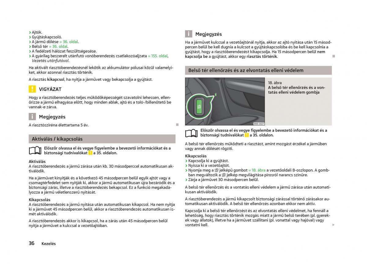 Skoda Octavia III 3 Kezelesi utmutato / page 38