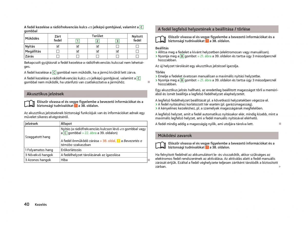 Skoda Octavia III 3 Kezelesi utmutato / page 42