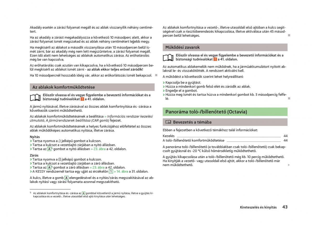Skoda Octavia III 3 Kezelesi utmutato / page 45