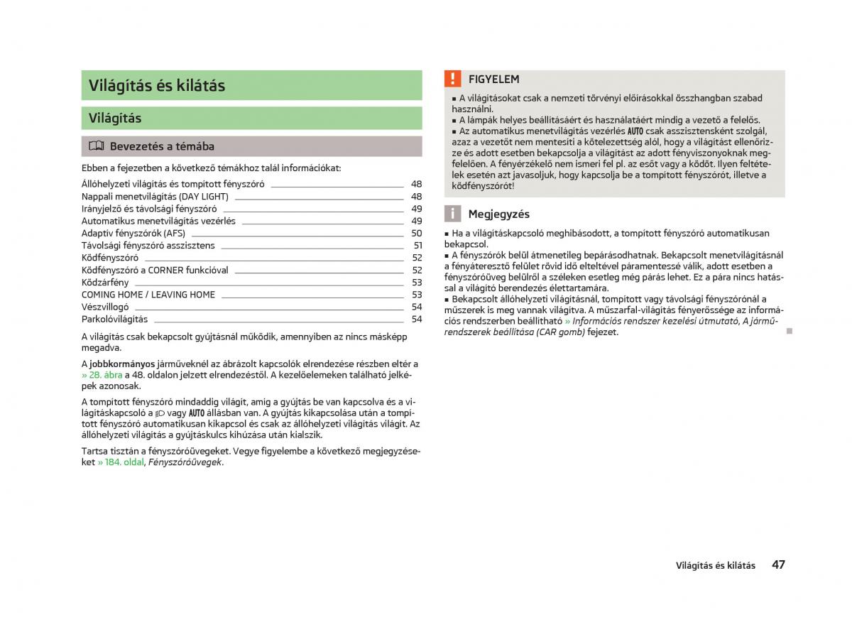 Skoda Octavia III 3 Kezelesi utmutato / page 49