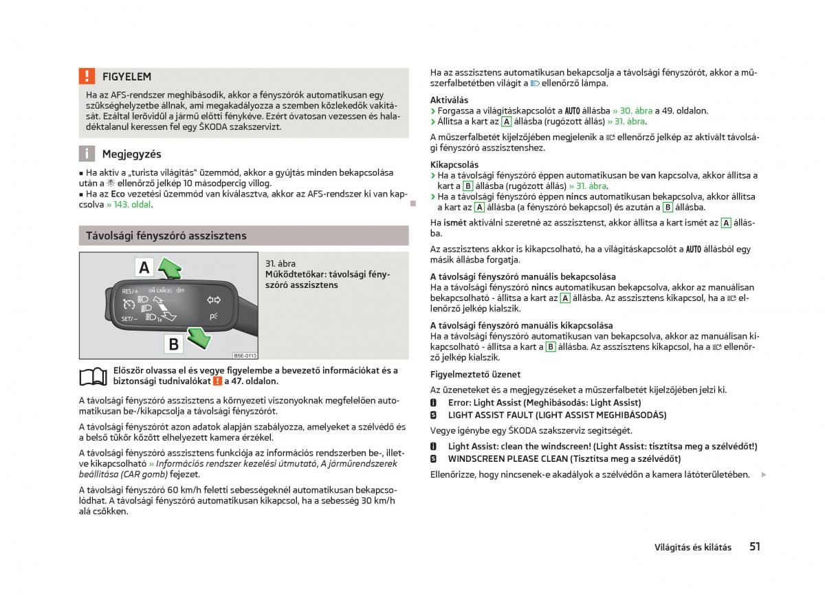 Skoda Octavia III 3 Kezelesi utmutato / page 53