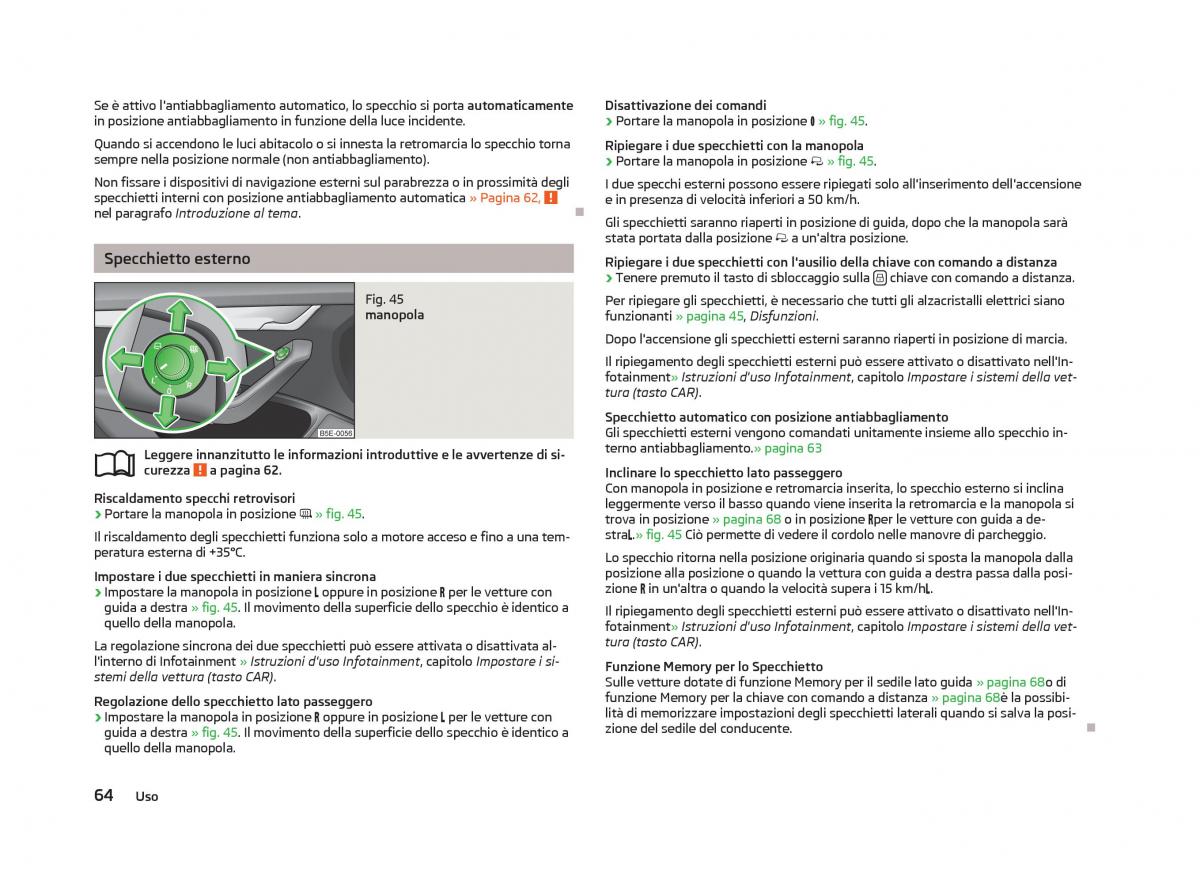 Skoda Octavia III 3 manuale del proprietario / page 66