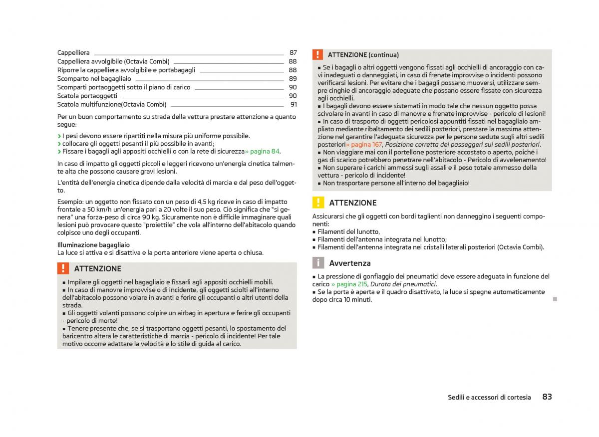 Skoda Octavia III 3 manuale del proprietario / page 85