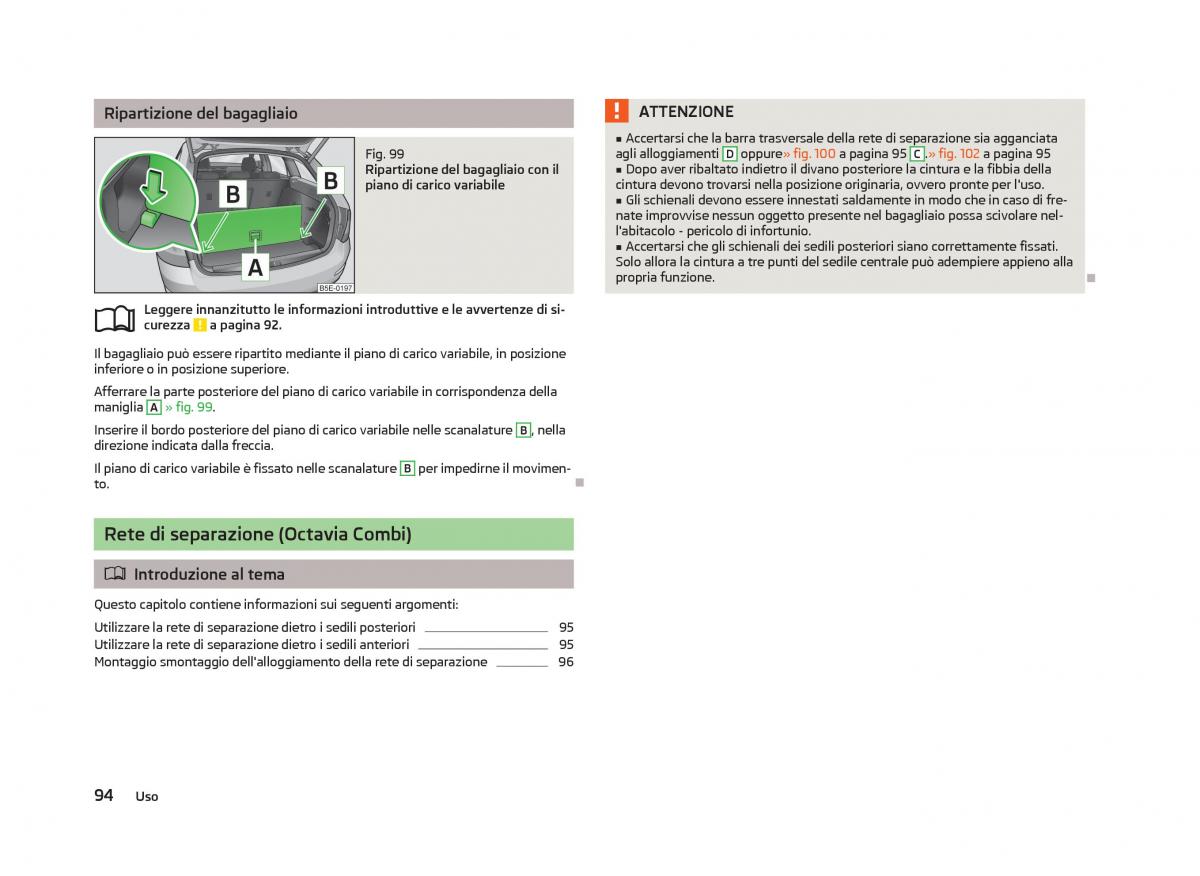 Skoda Octavia III 3 manuale del proprietario / page 96