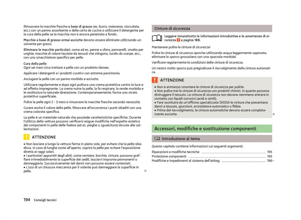 Skoda Octavia III 3 manuale del proprietario / page 196