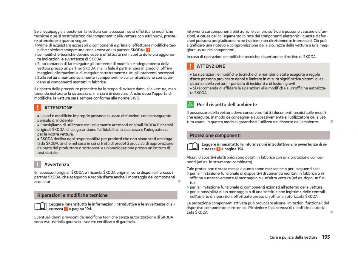 Skoda Octavia III 3 manuale del proprietario / page 197