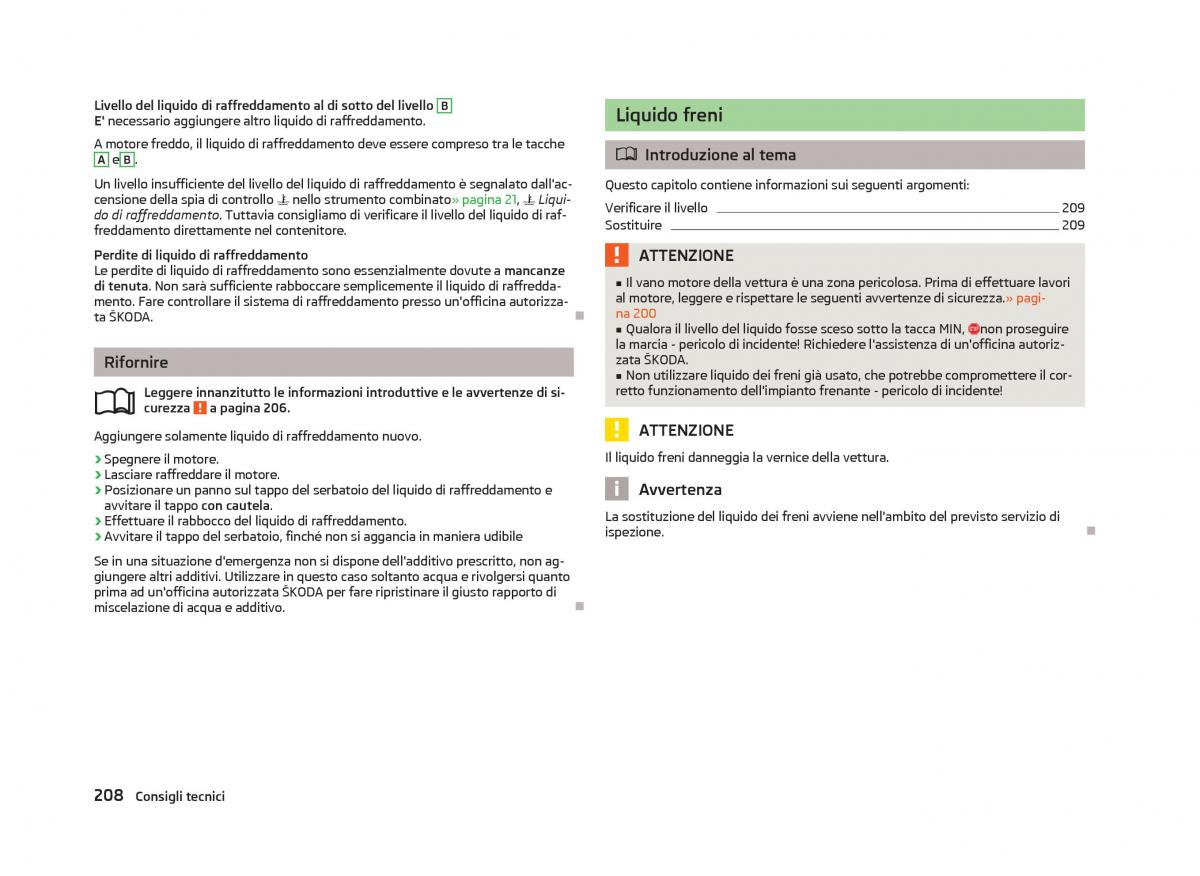 Skoda Octavia III 3 manuale del proprietario / page 210