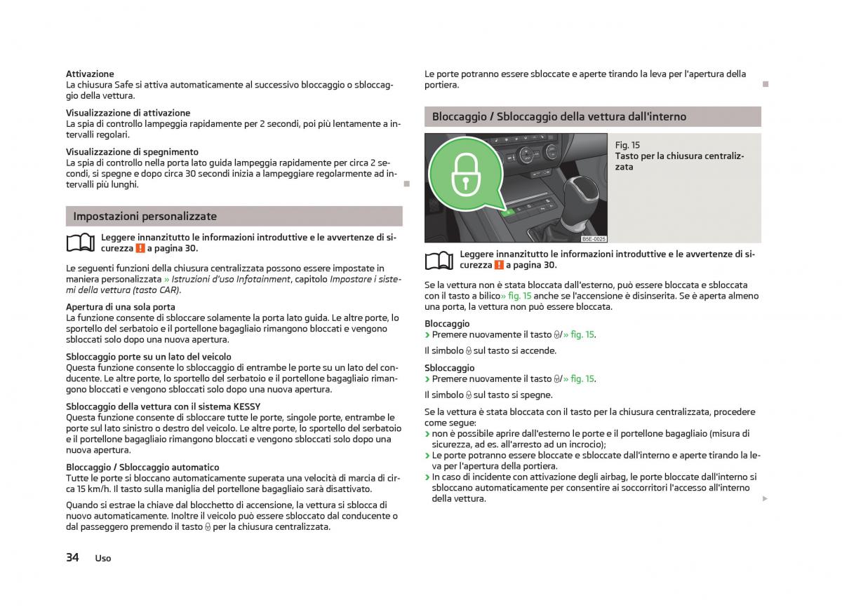 Skoda Octavia III 3 manuale del proprietario / page 36