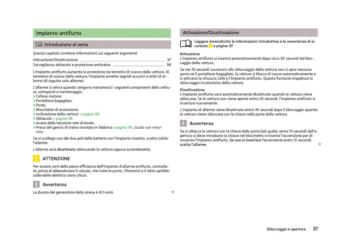 Skoda Octavia III 3 manuale del proprietario / page 39