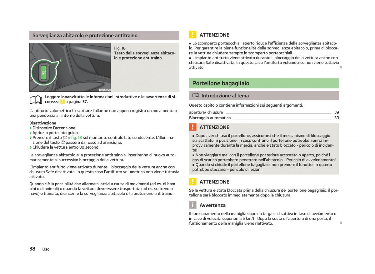 Skoda Octavia III 3 manuale del proprietario / page 40