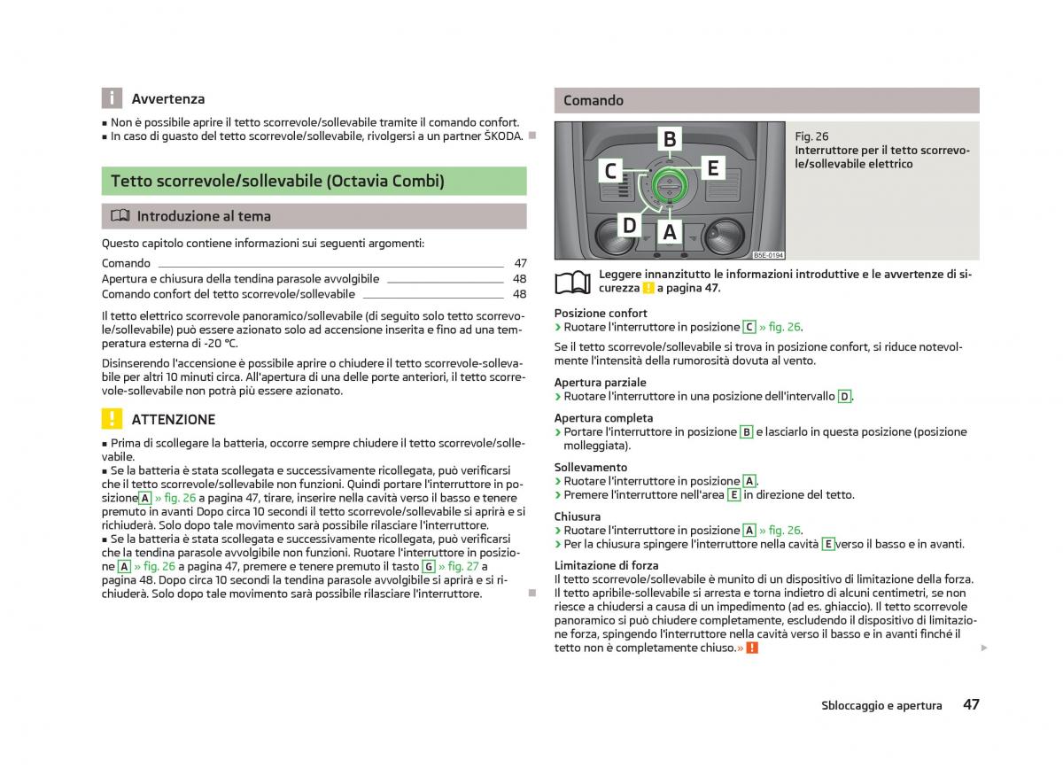 Skoda Octavia III 3 manuale del proprietario / page 49