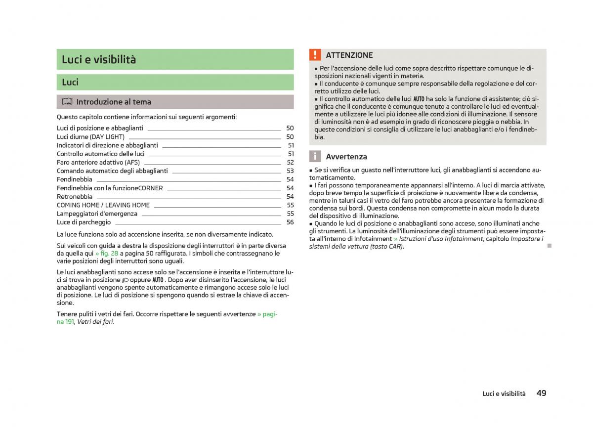 Skoda Octavia III 3 manuale del proprietario / page 51