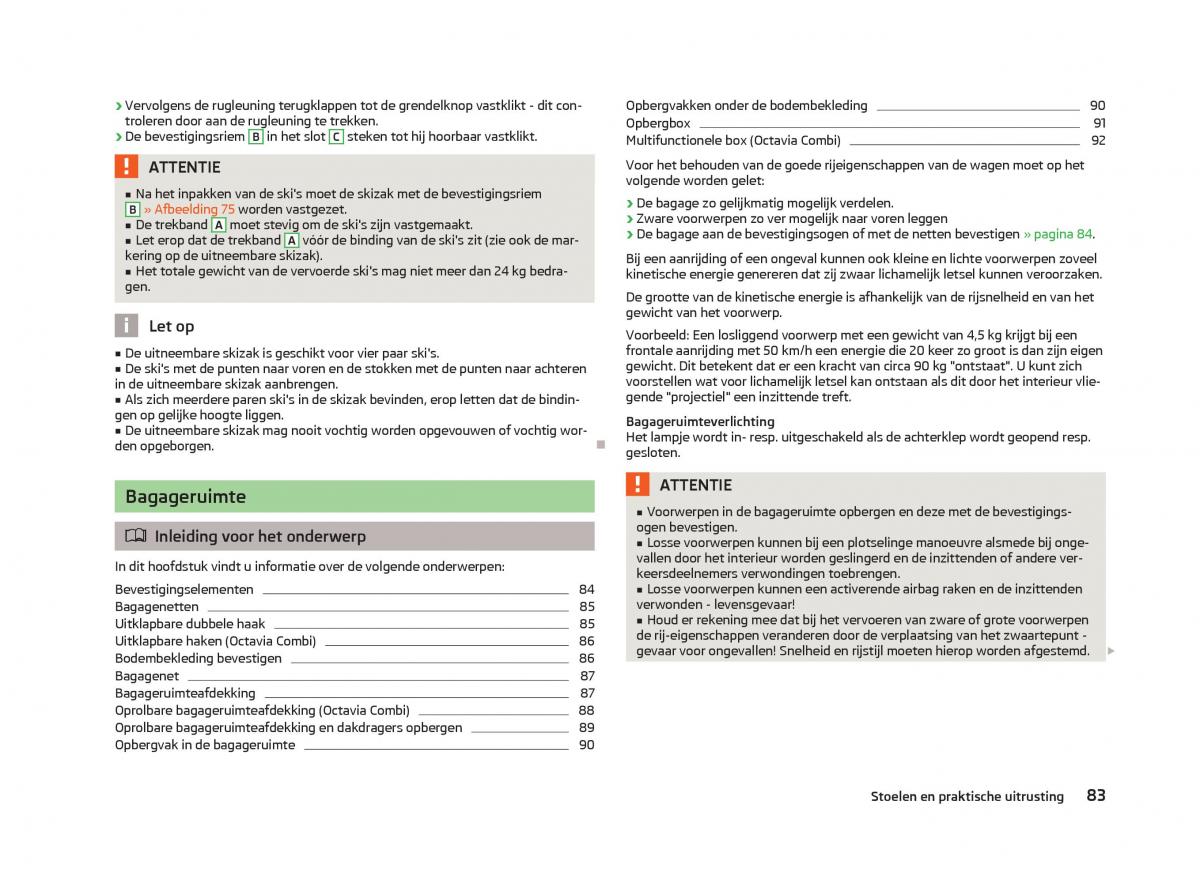 Skoda Octavia III 3 handleiding / page 85