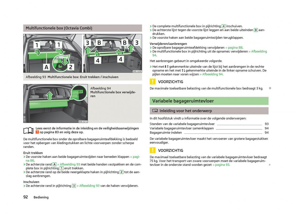 Skoda Octavia III 3 handleiding / page 94