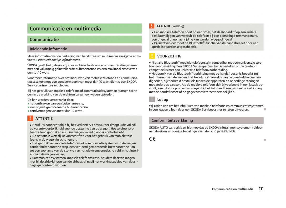 Skoda Octavia III 3 handleiding / page 113