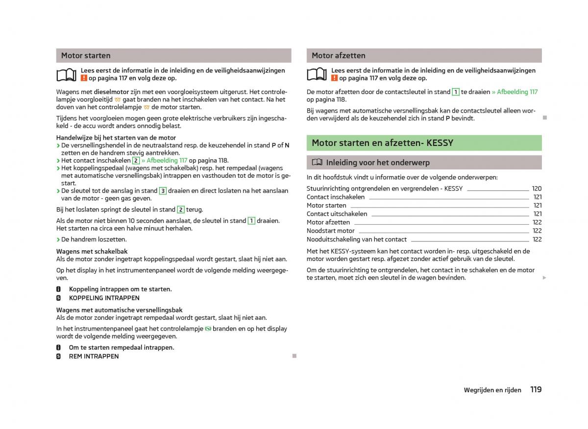 Skoda Octavia III 3 handleiding / page 121