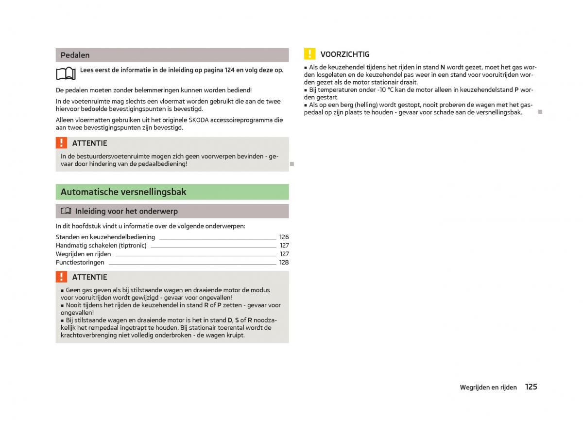 Skoda Octavia III 3 handleiding / page 127