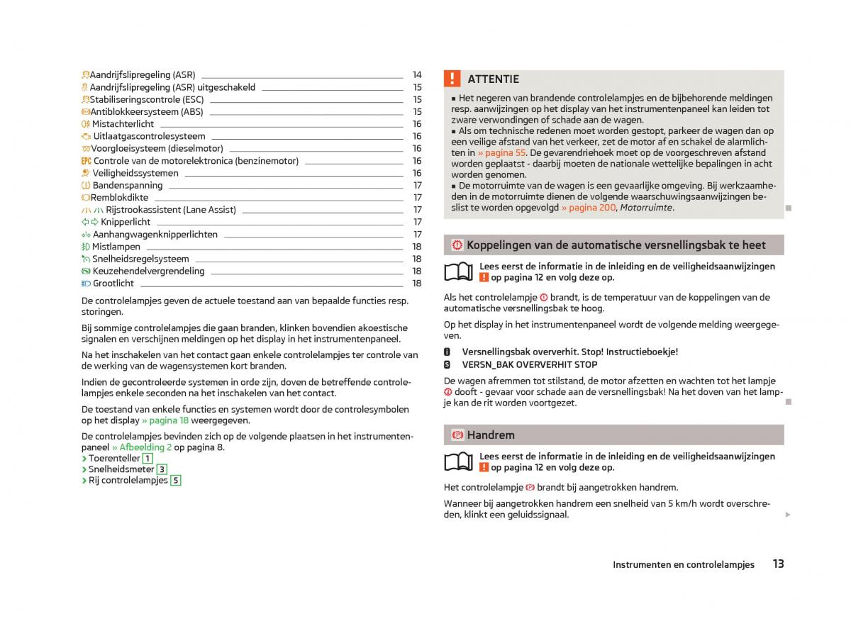 Skoda Octavia III 3 handleiding / page 15