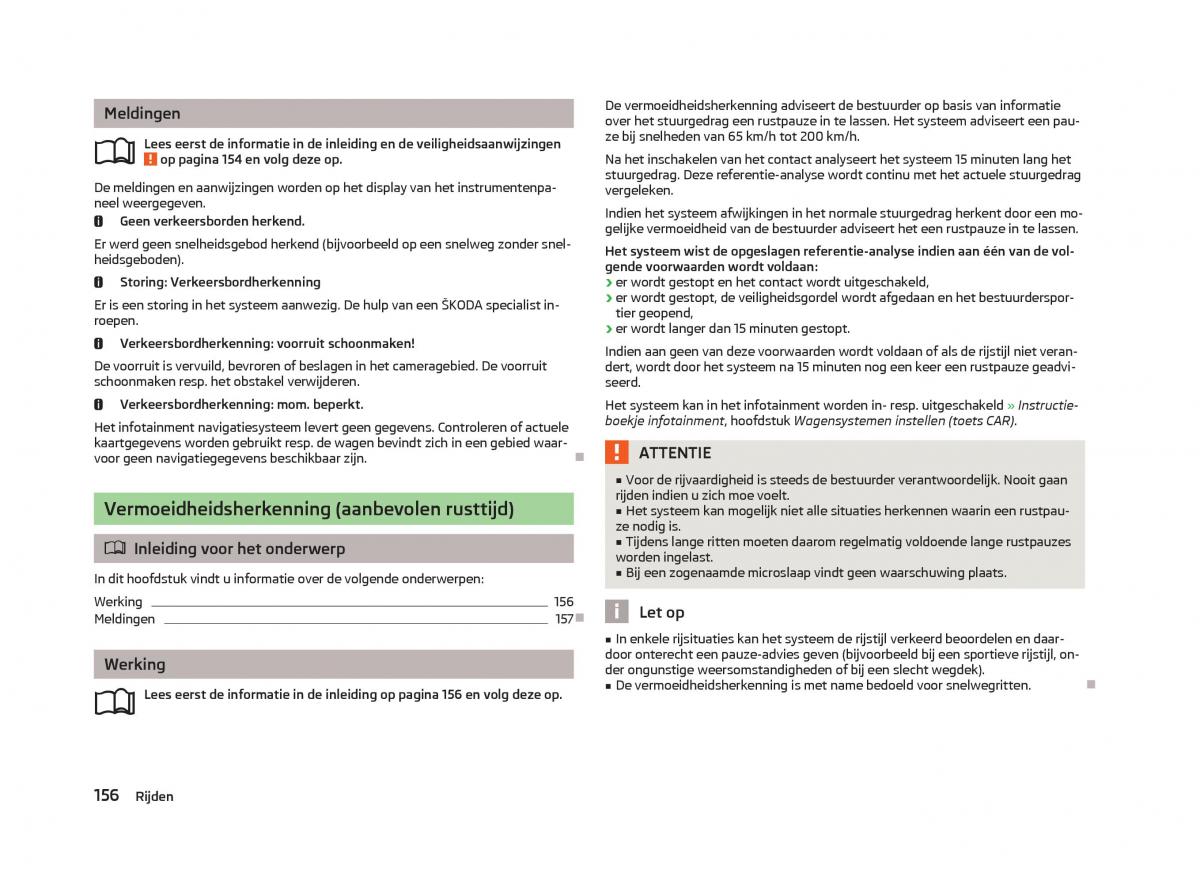 Skoda Octavia III 3 handleiding / page 158