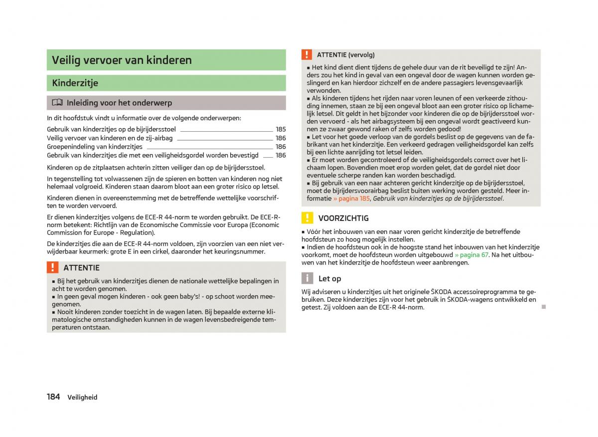 Skoda Octavia III 3 handleiding / page 186