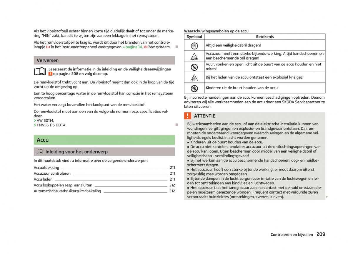 Skoda Octavia III 3 handleiding / page 211